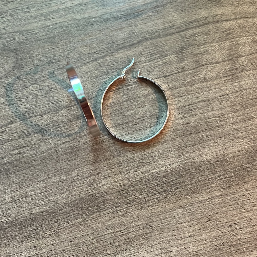 Sterling silver mid size hoops